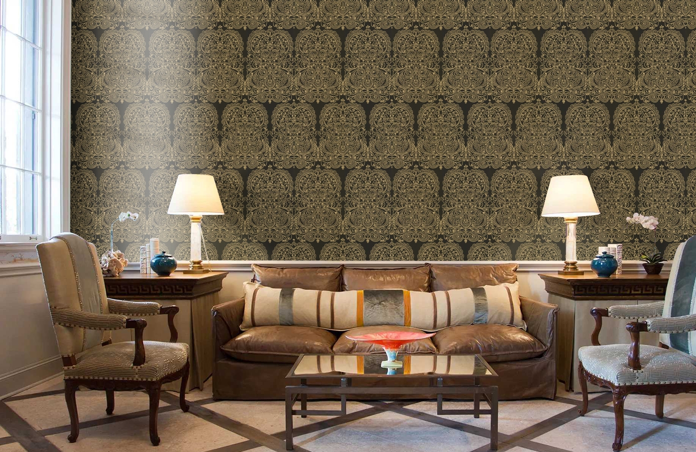 Обои 69/2105 фото в интерьере кабинета