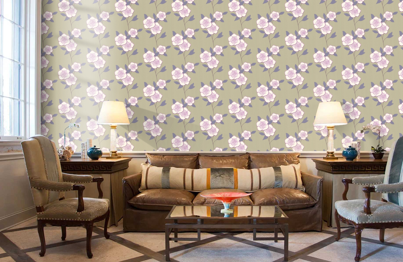 Обои 69/6123 фото в интерьере кабинета