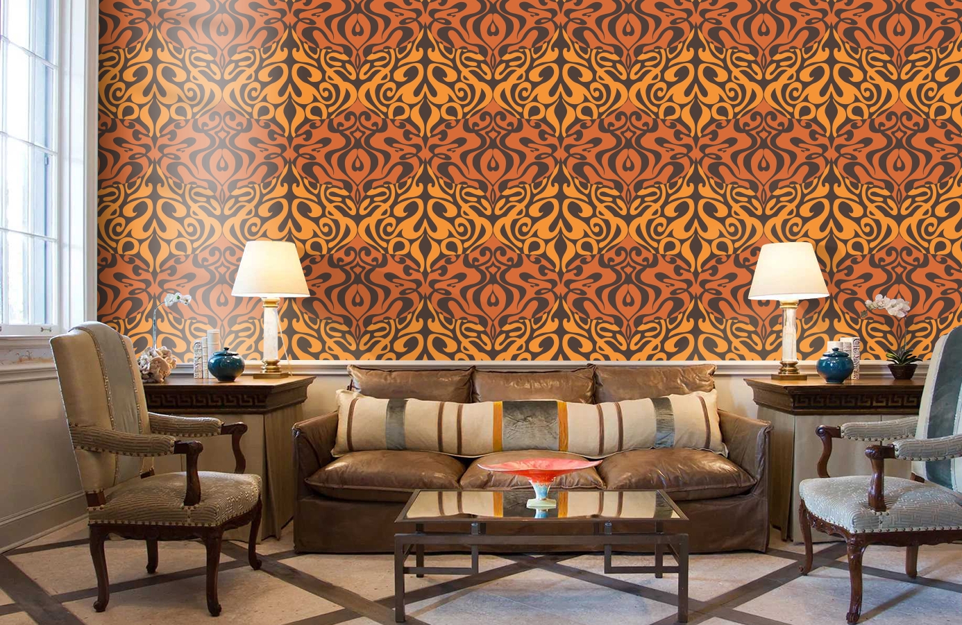 Обои 69/7126 фото в интерьере кабинета