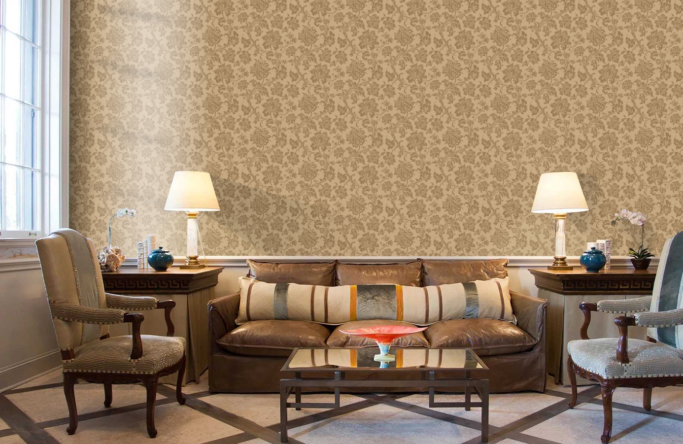 Обои 81/10043 фото в интерьере кабинета