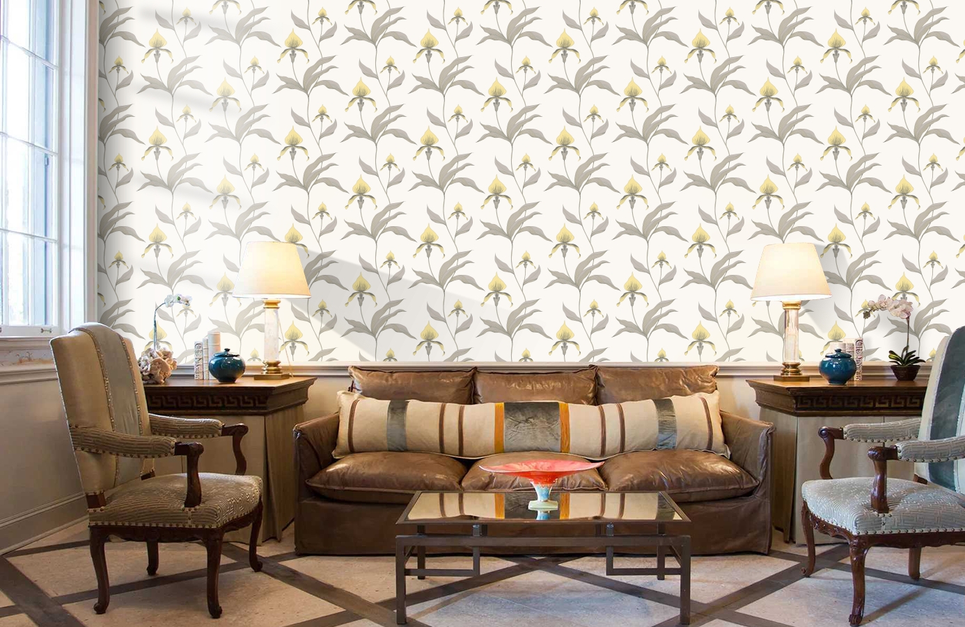 Обои 95-10057 фото в интерьере кабинета