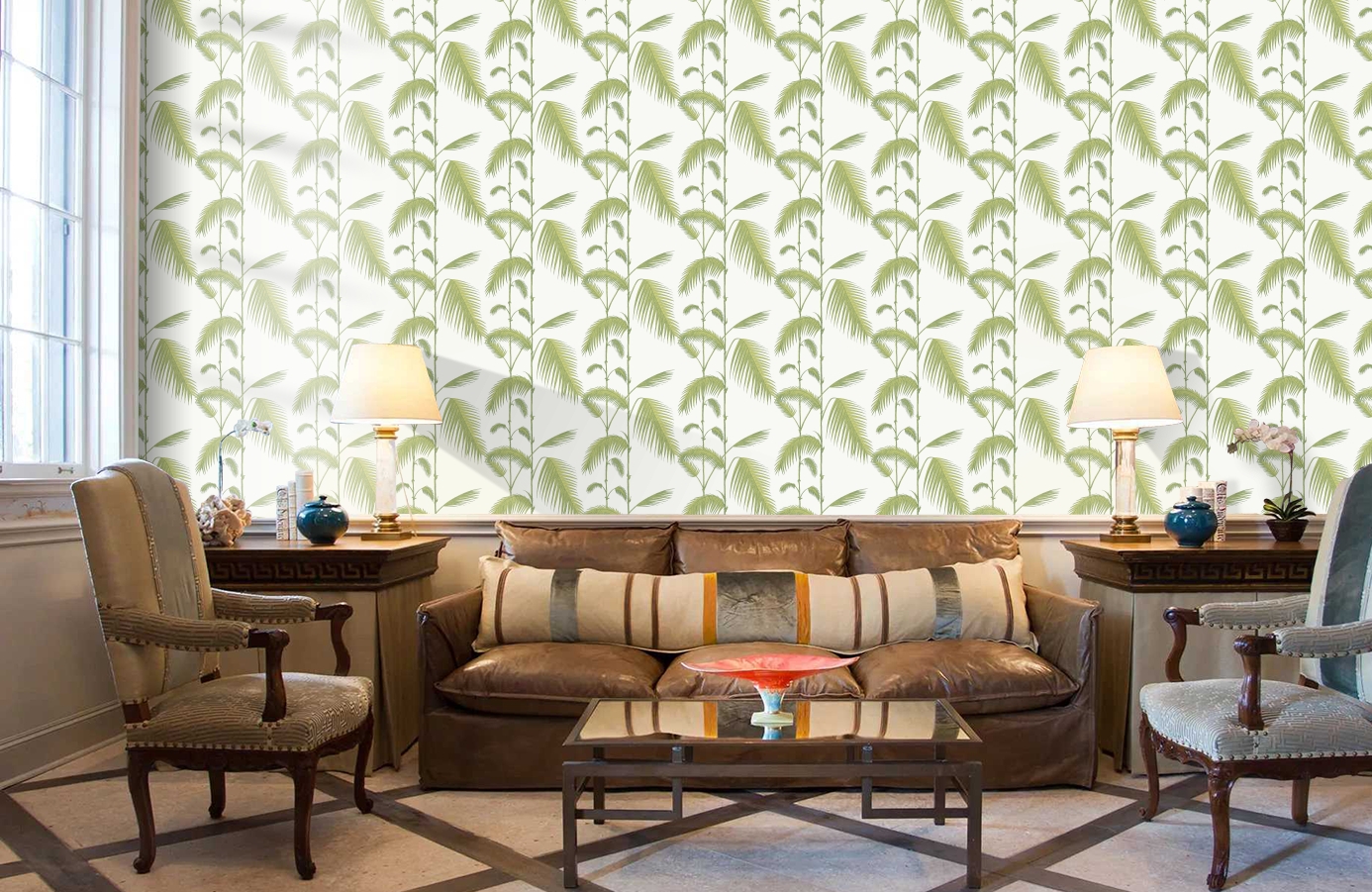 Обои 95-1009 фото в интерьере кабинета