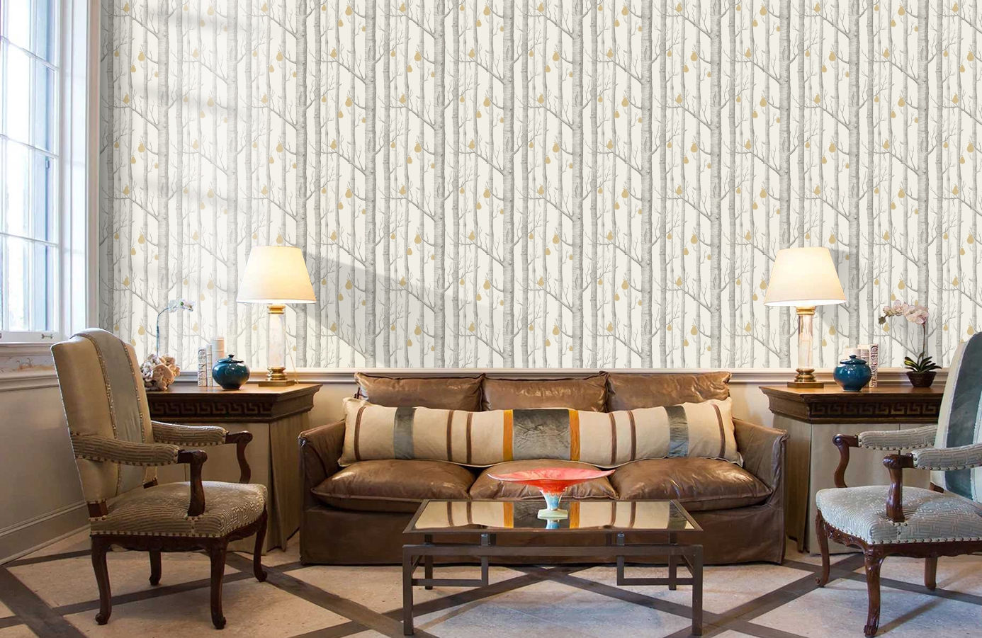 Обои 95-5032 фото в интерьере кабинета