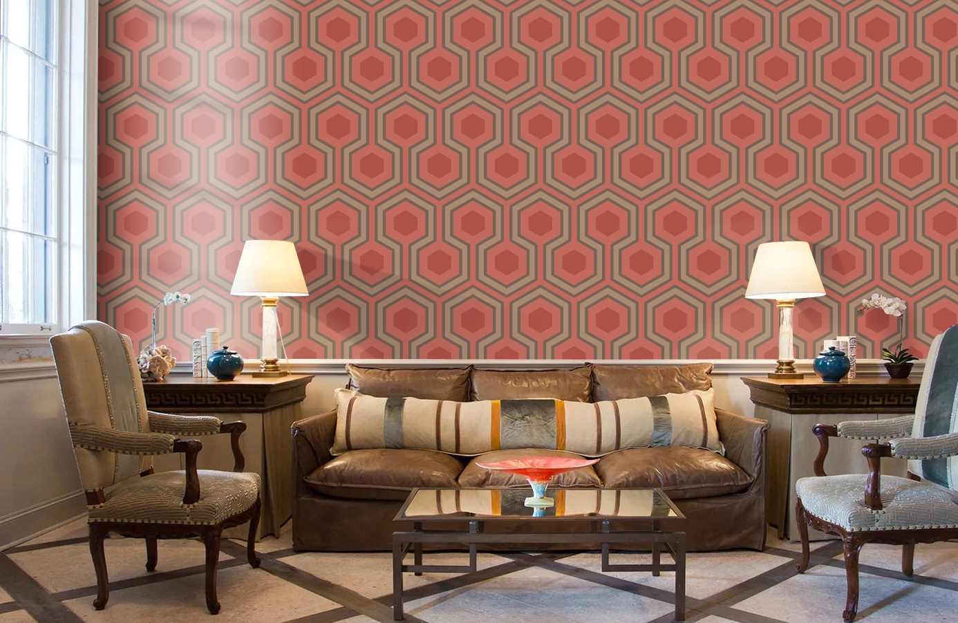 Обои 95-6038 фото в интерьере кабинета