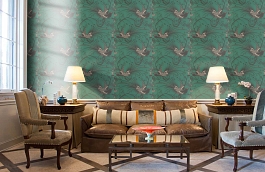 Обои Emerald 342 фото в интерьере кабинета превью