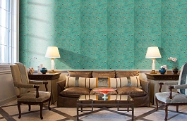 Обои Parvani 41-Teal фото в интерьере кабинета превью