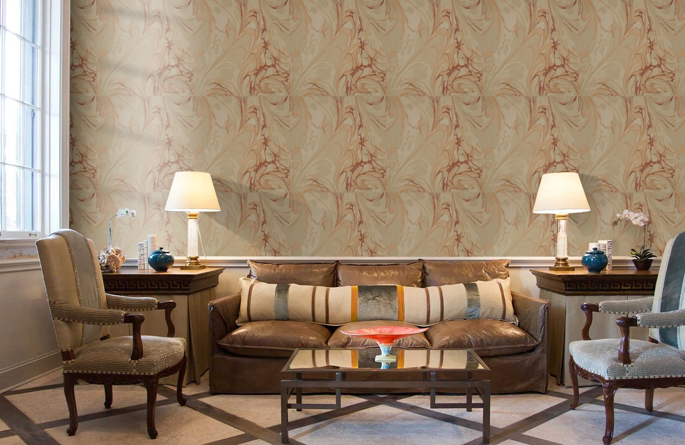 Обои Marble-Coral-Wpcw15936736 фото в интерьере кабинета