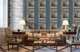 Обои Printroom-Cobaltblue-Wpcw фото в интерьере кабинета превью