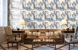 Обои Vauxhallgardens-Azure-Wpc фото в интерьере кабинета превью