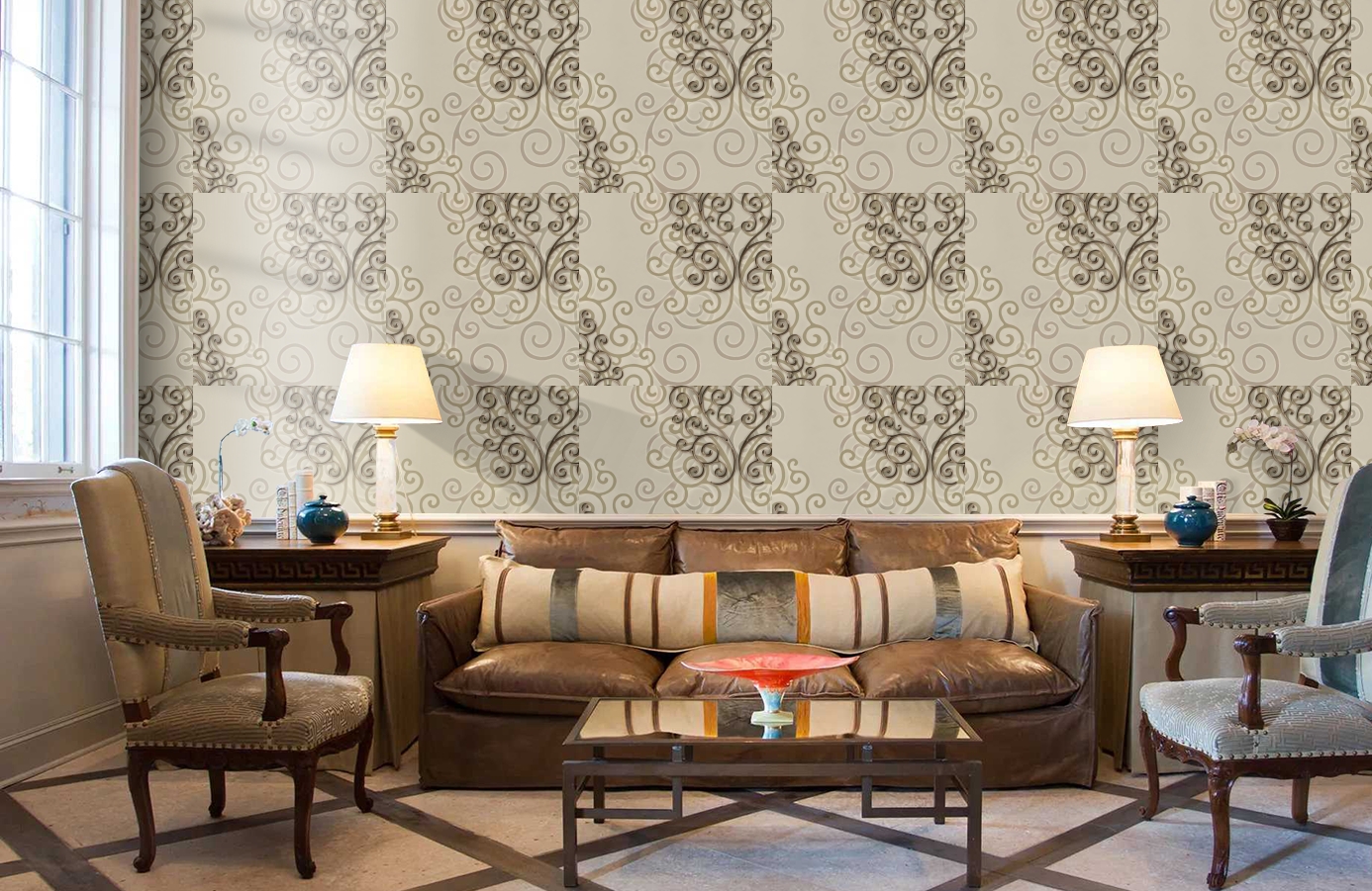 Обои HMY57513 фото в интерьере кабинета