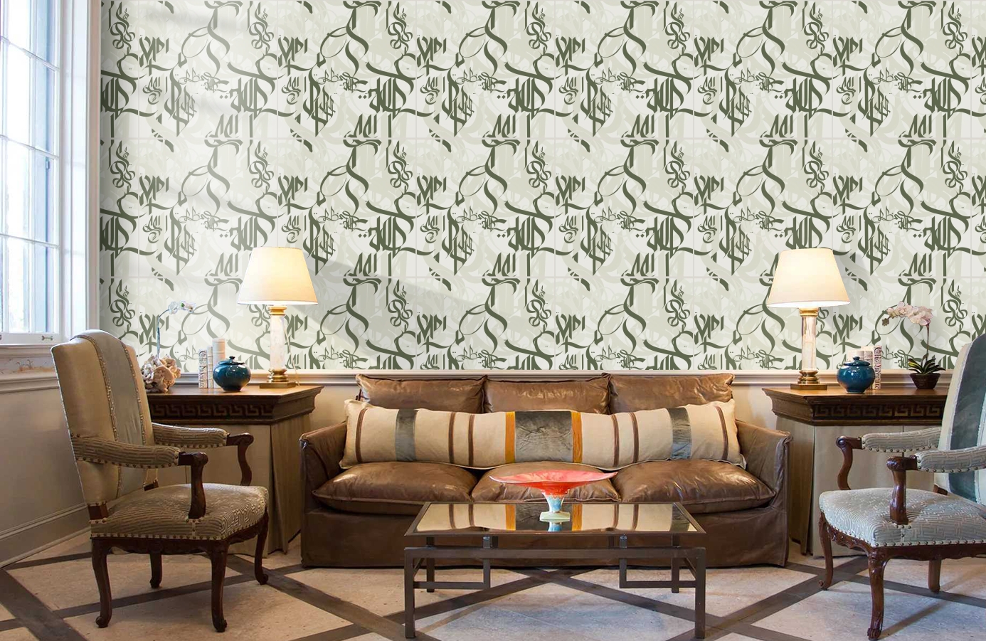 Обои 1981-5 фото в интерьере кабинета