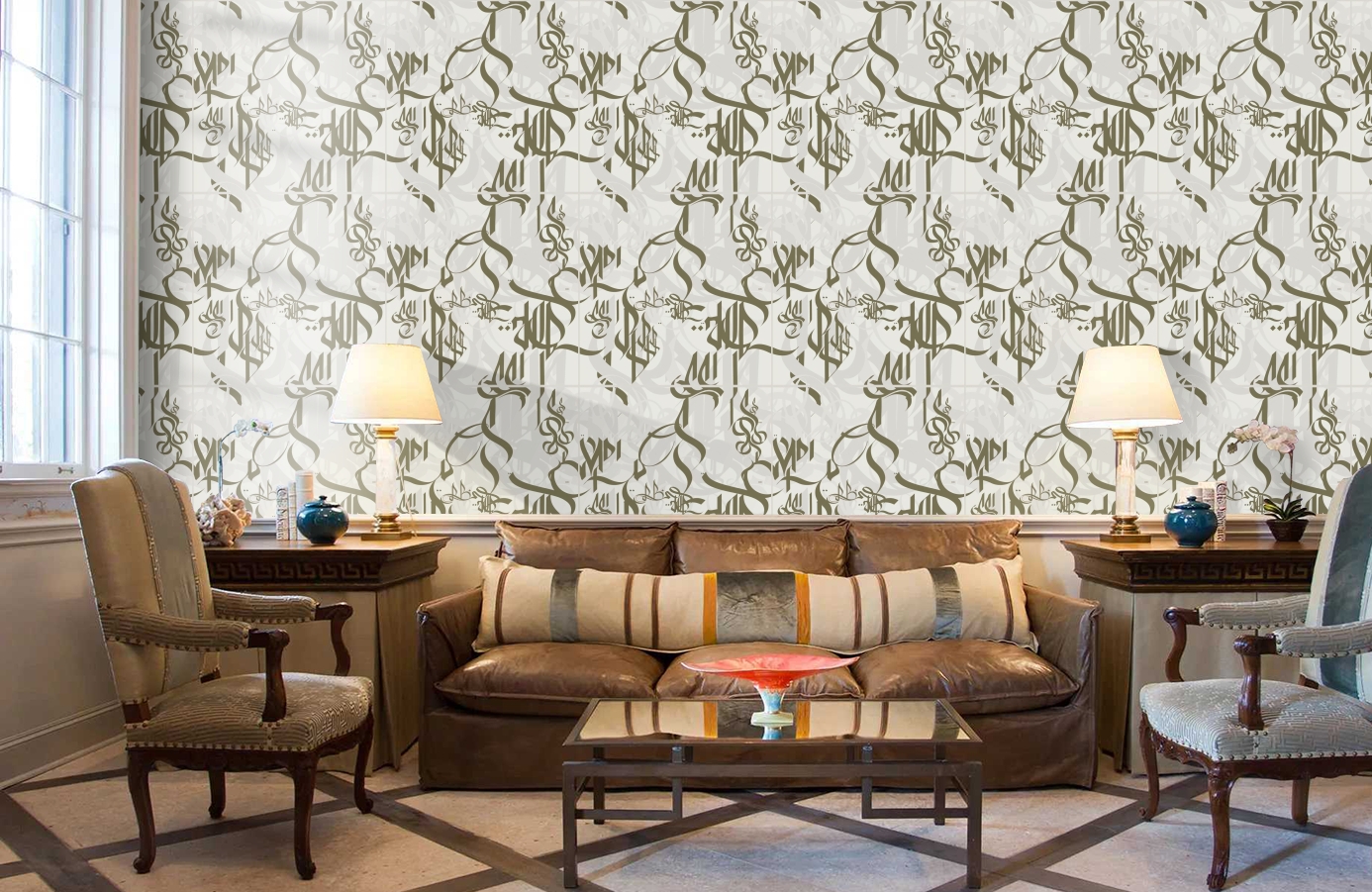 Обои 1981-6 фото в интерьере кабинета