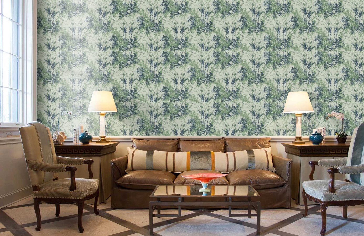 Обои 1983-4 фото в интерьере кабинета