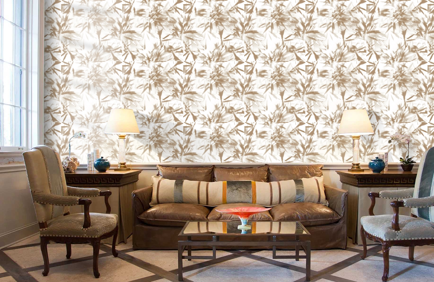 Обои 1985-1 фото в интерьере кабинета