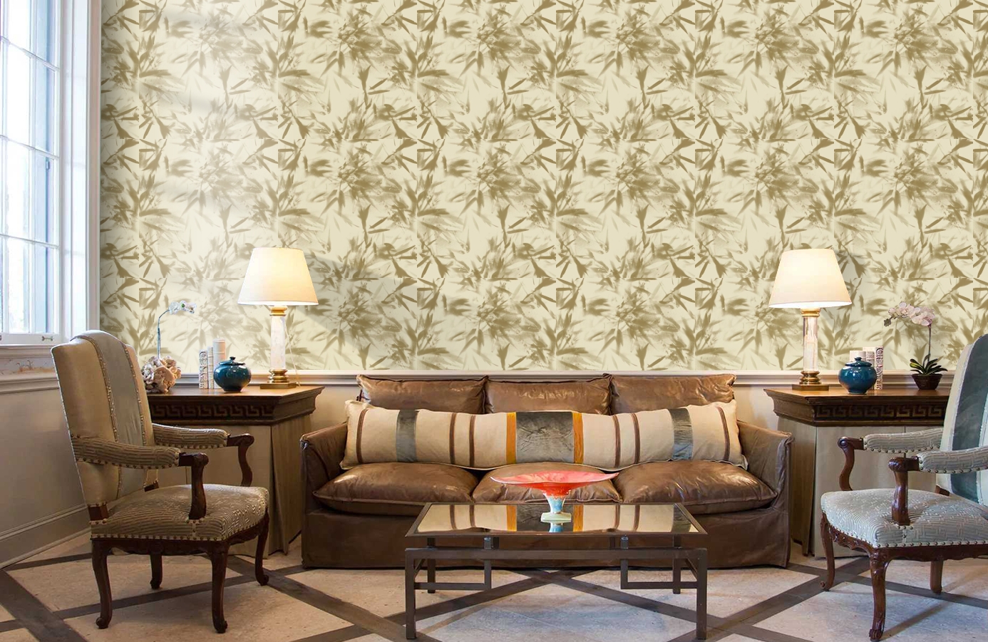 Обои 1985-3 фото в интерьере кабинета