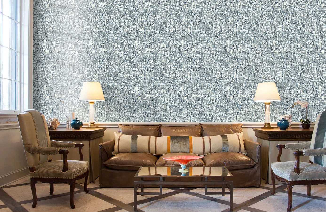 Обои 1995-1 9 фото в интерьере кабинета