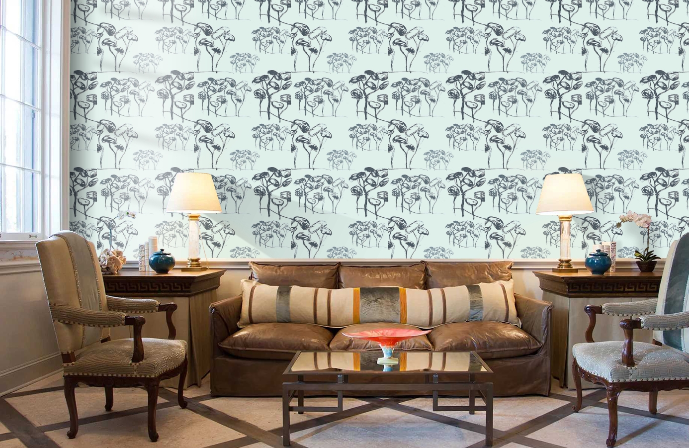 Обои 1996-4 9 фото в интерьере кабинета