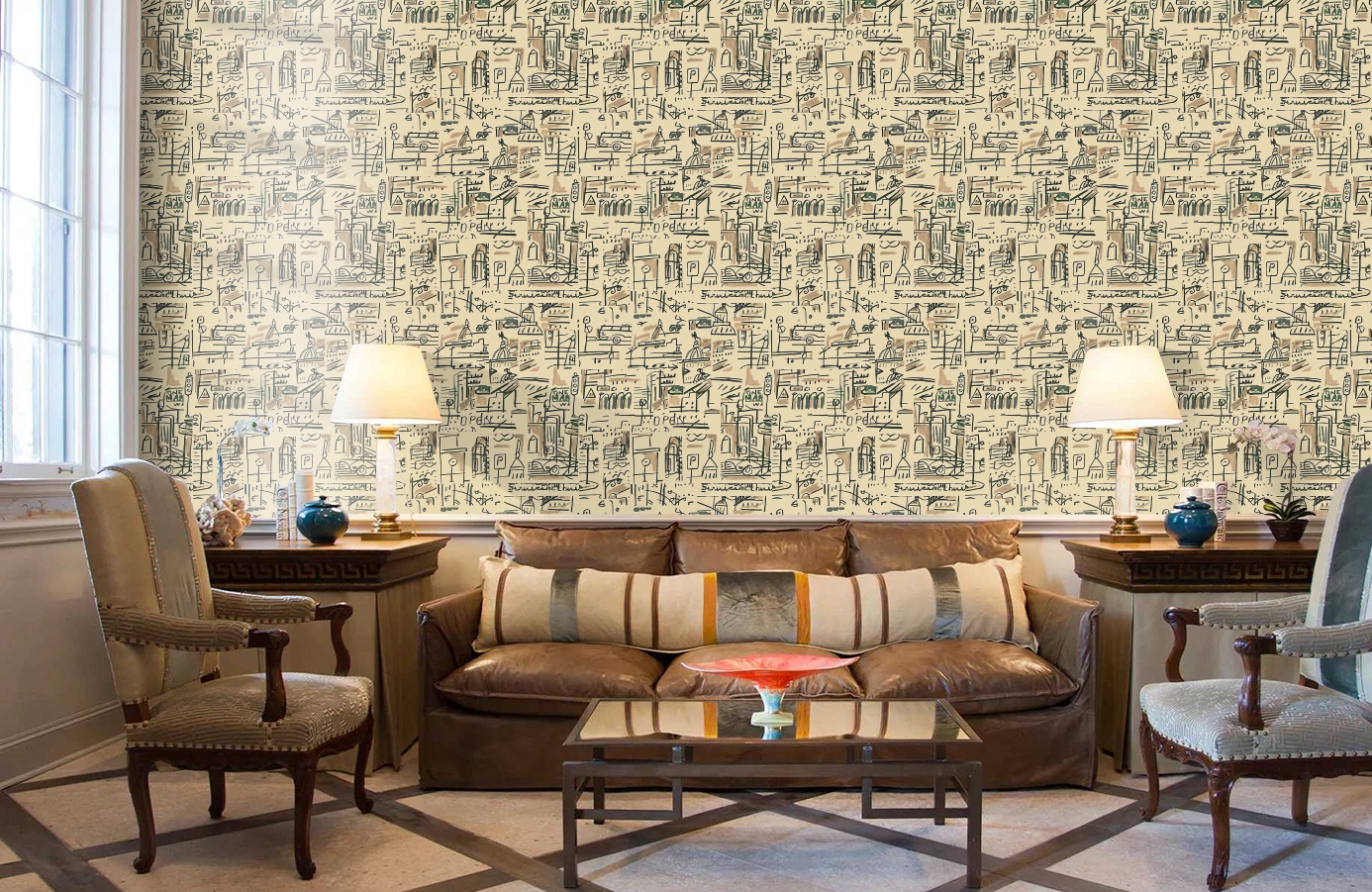 Обои 1998-4 9 фото в интерьере кабинета