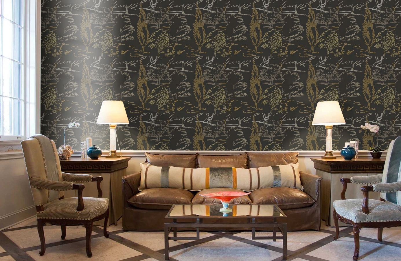 Обои DCFL211670 фото в интерьере кабинета