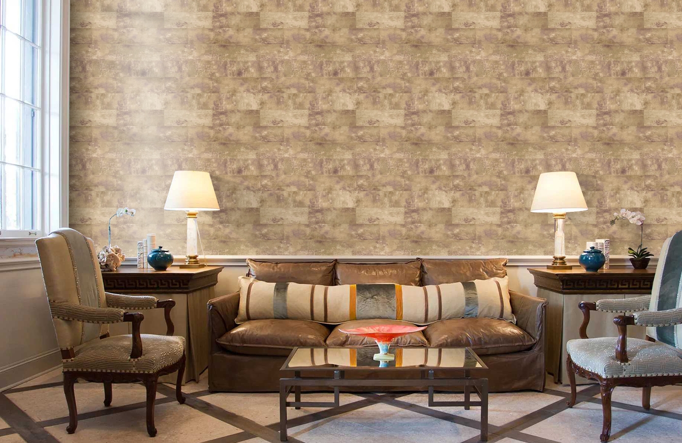 Обои HE50509 фото в интерьере кабинета