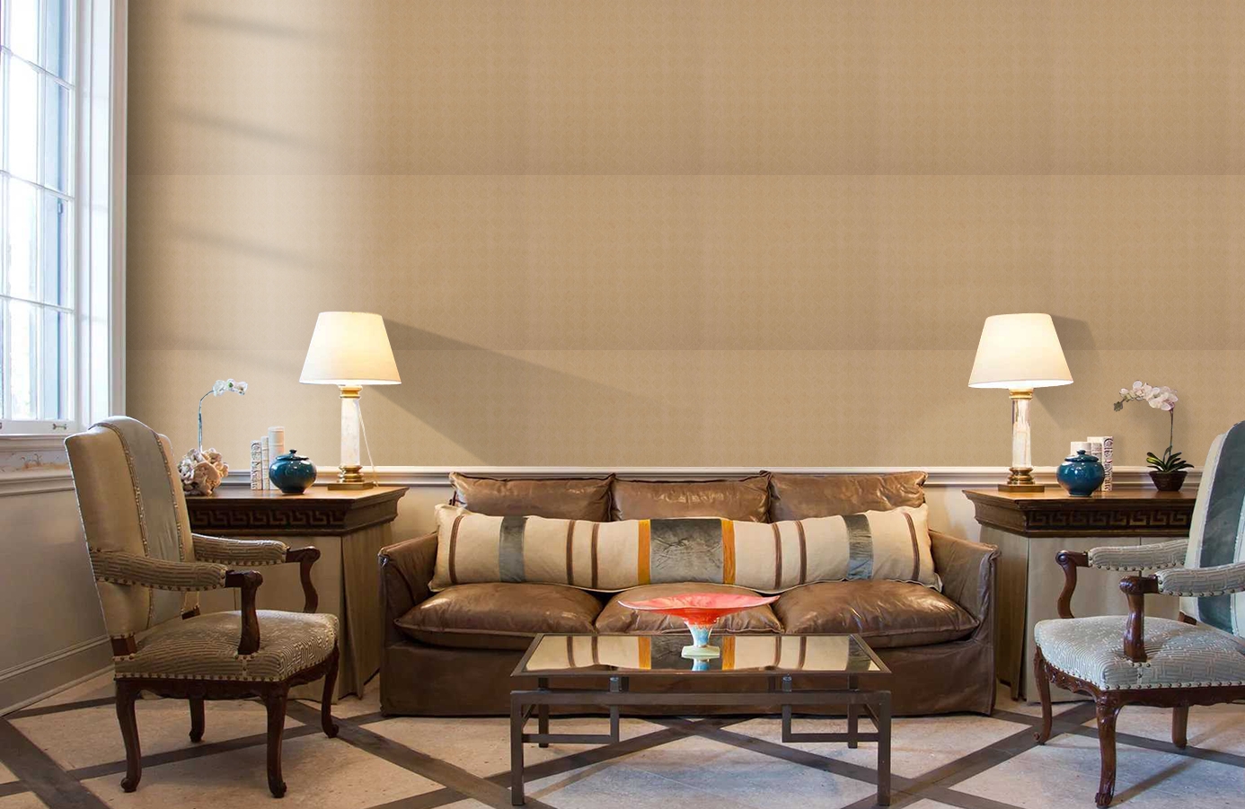 Обои HT2005 фото в интерьере кабинета