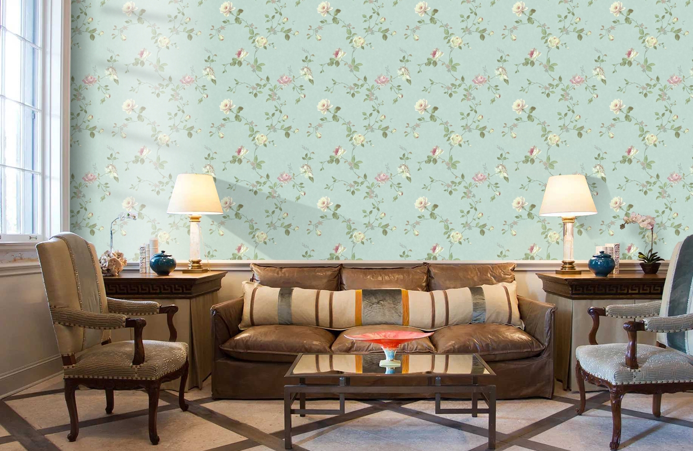 Обои SH5509 фото в интерьере кабинета