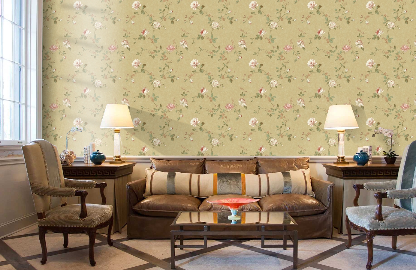 Обои SH5513 фото в интерьере кабинета