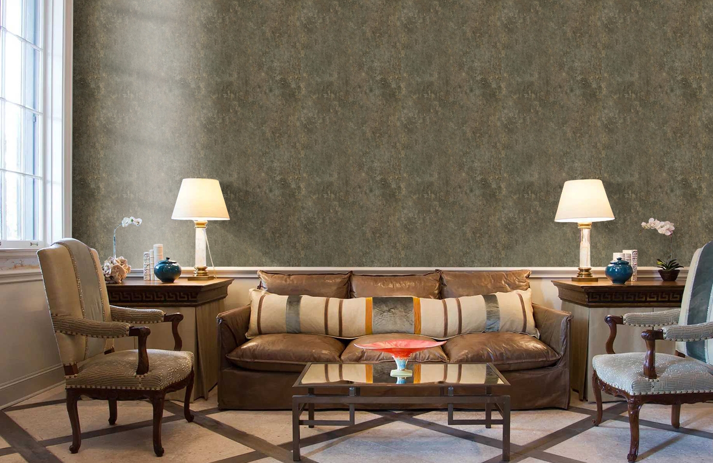 Обои TT6243 фото в интерьере кабинета