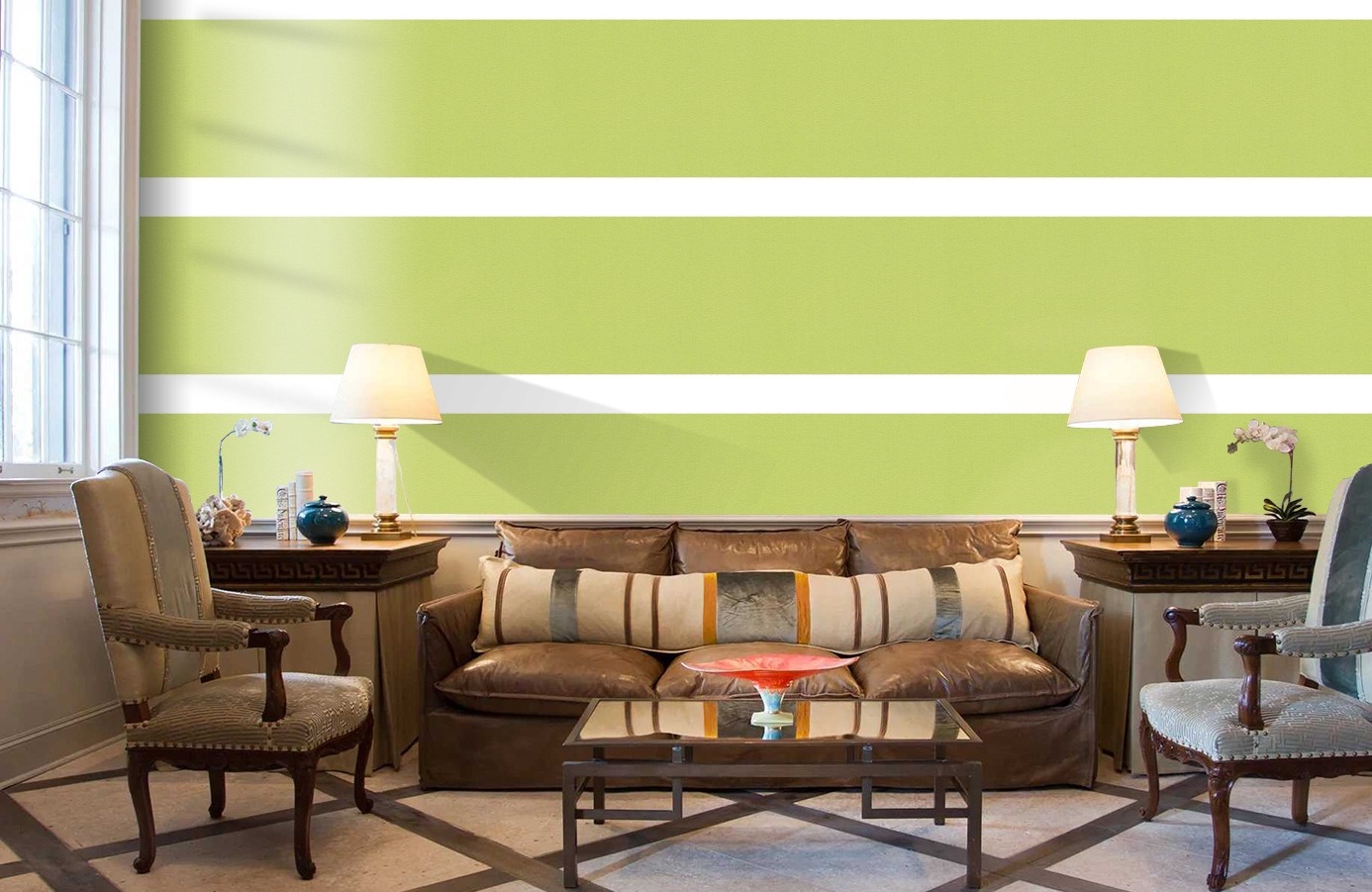 Обои 1264-43 фото в интерьере кабинета