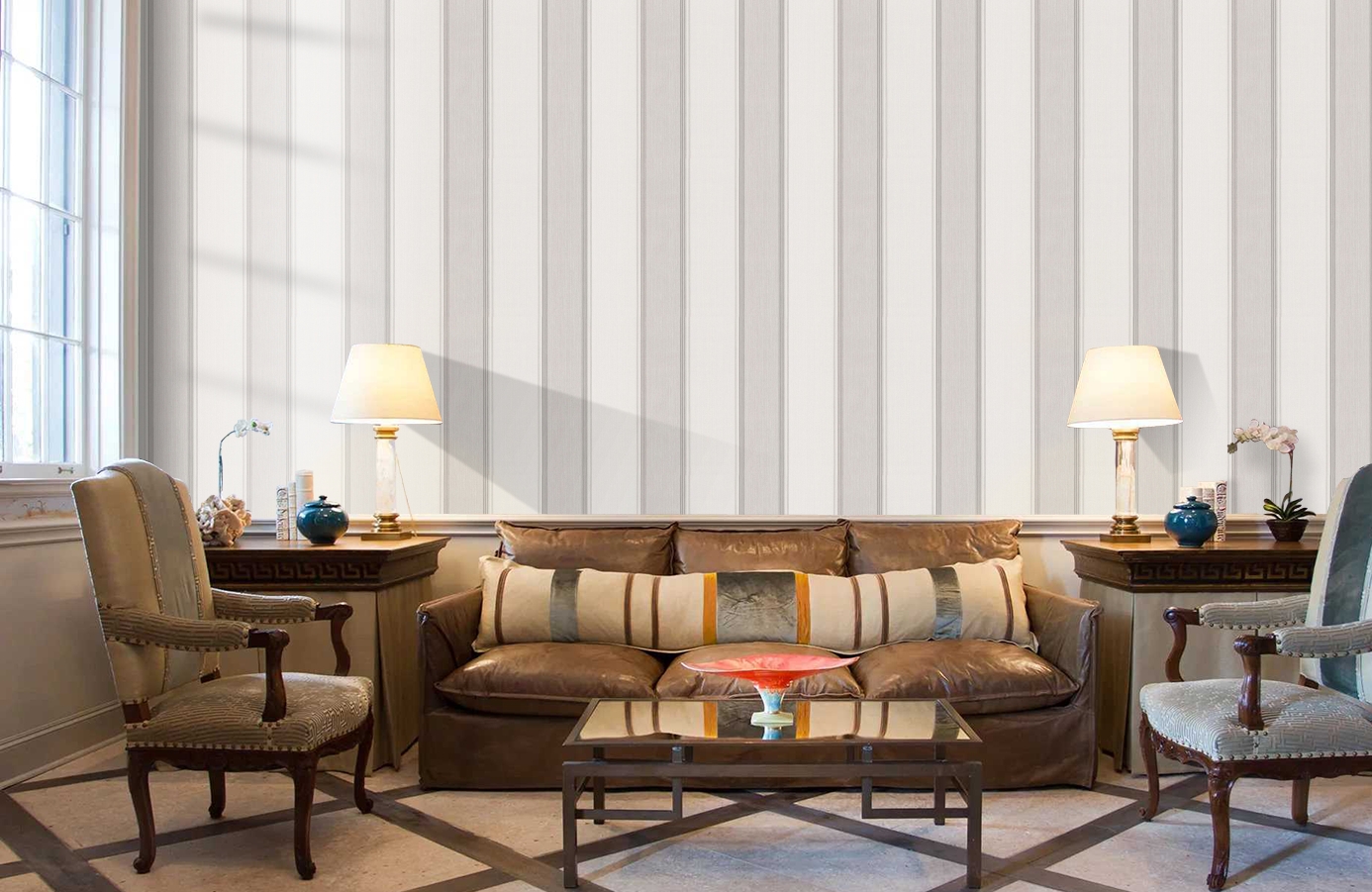 Обои 2664-60 фото в интерьере кабинета