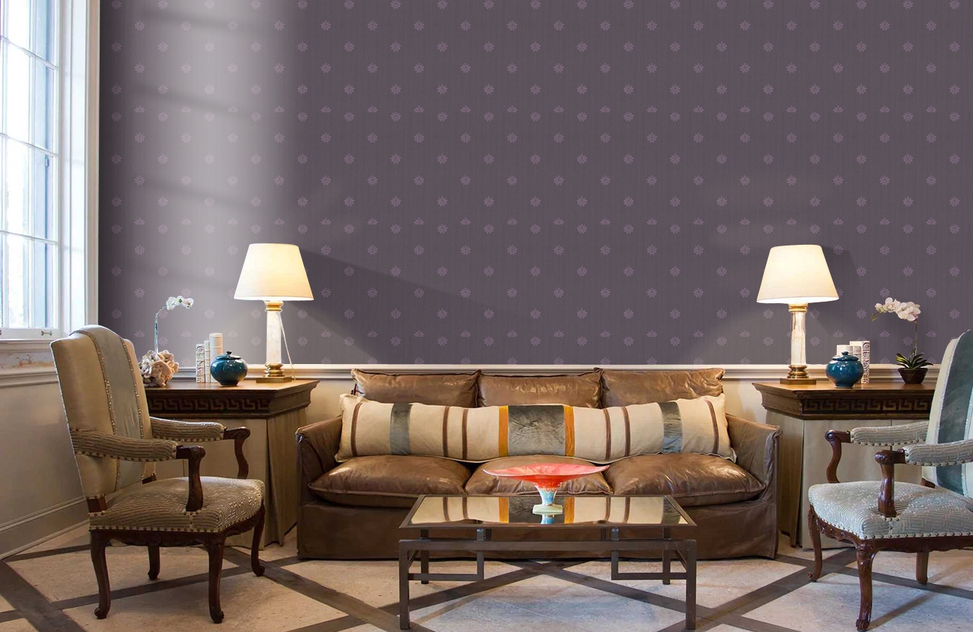 Обои 2665-38 фото в интерьере кабинета