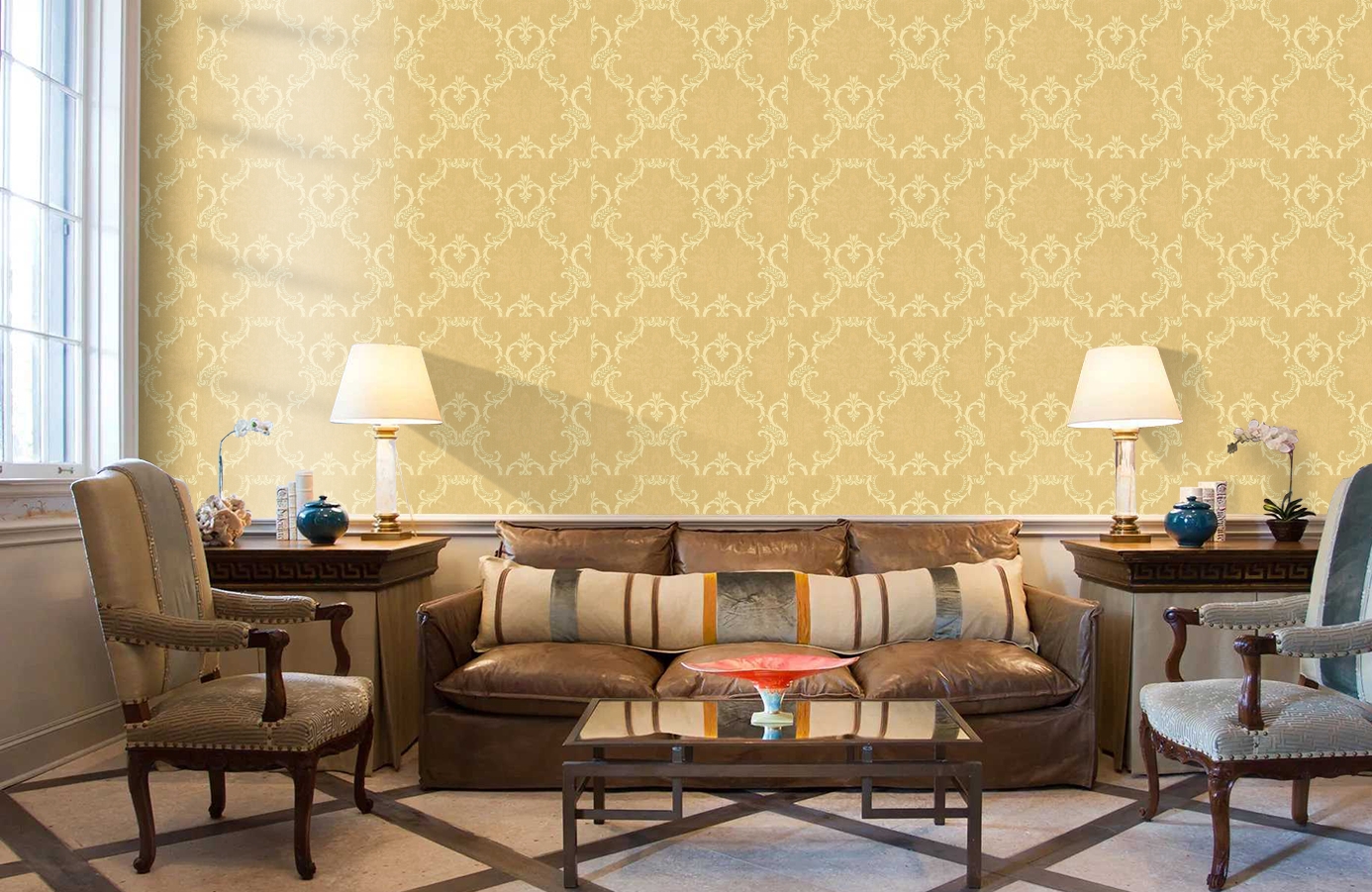 Обои 2666-51 фото в интерьере кабинета