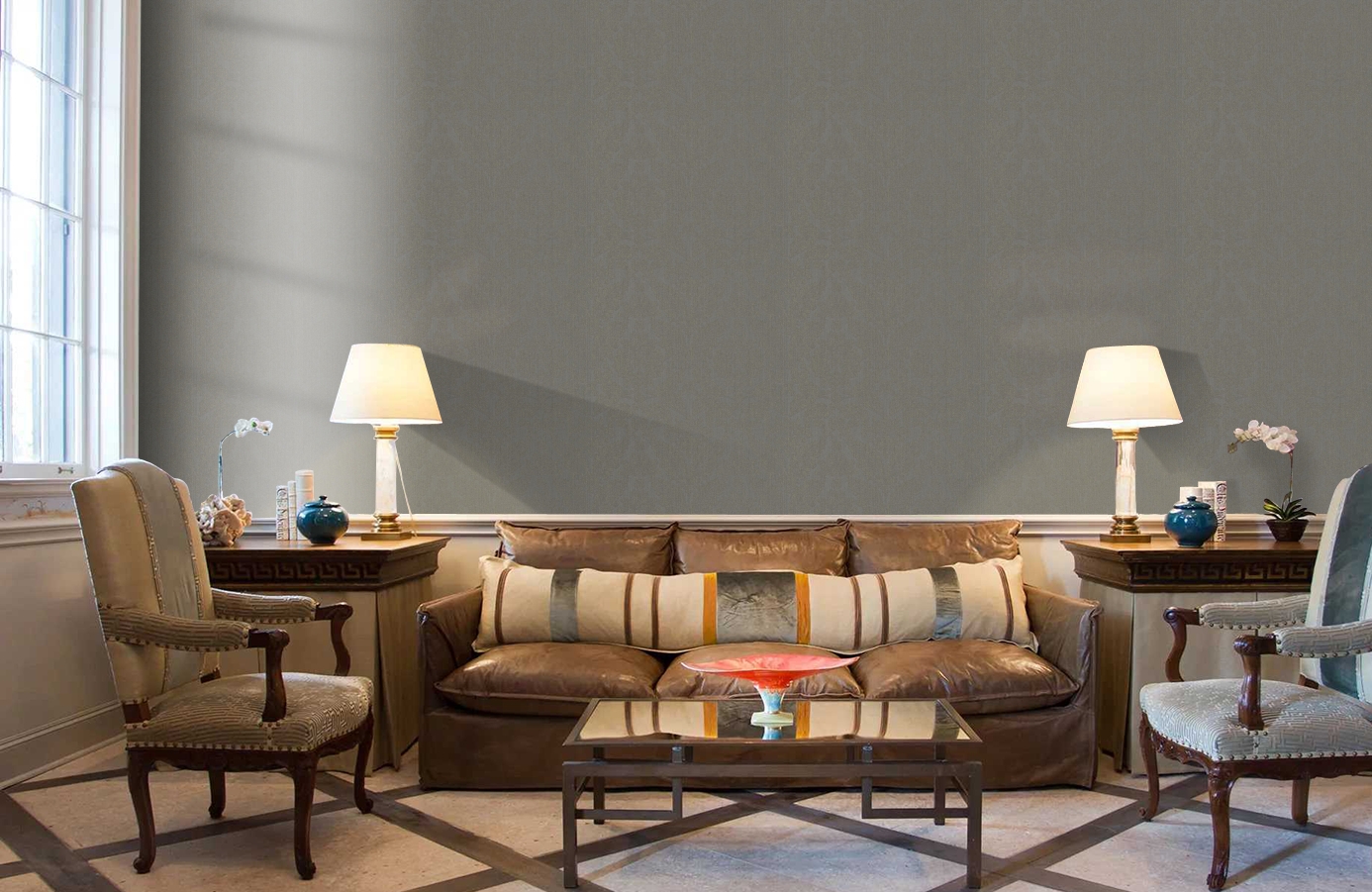 Обои 2902-50 фото в интерьере кабинета