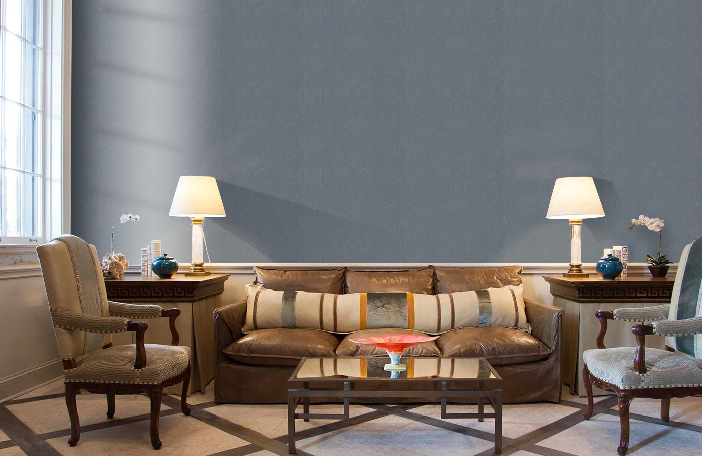 Обои 2906-63 фото в интерьере кабинета