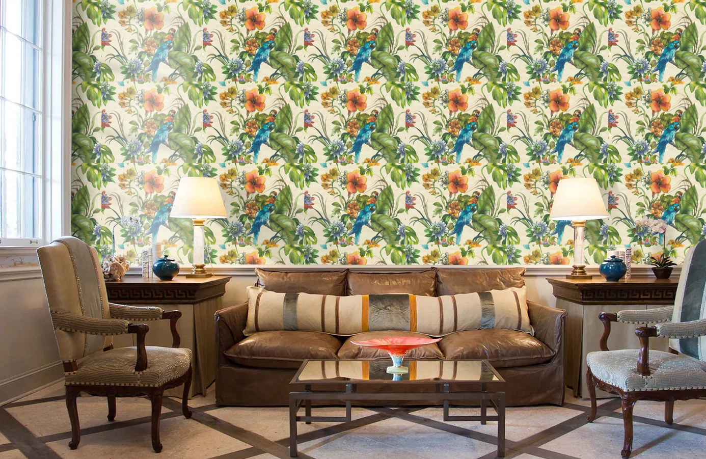 Обои 30015-1 фото в интерьере кабинета