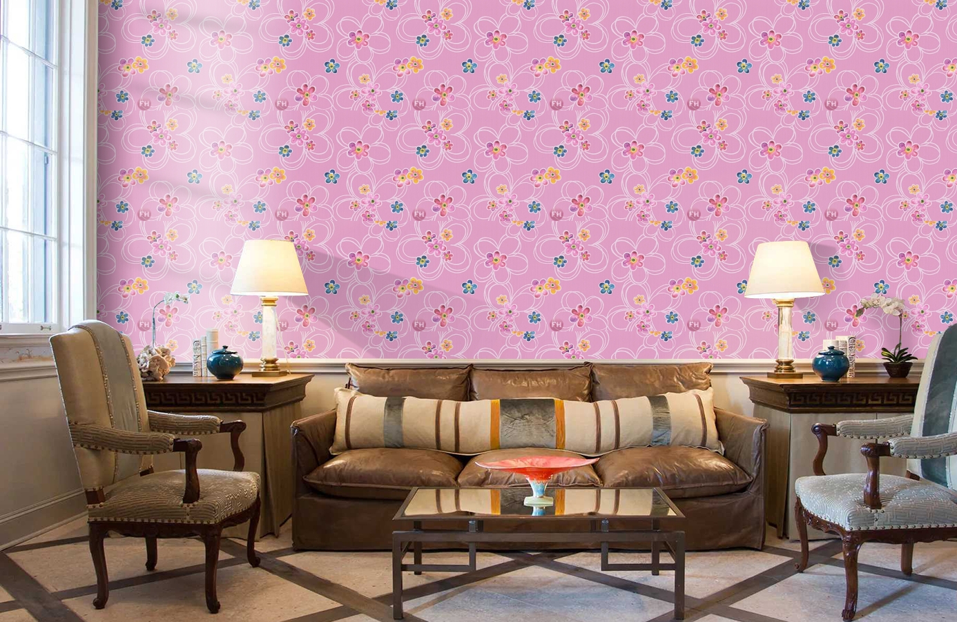 Обои 30460-2 фото в интерьере кабинета