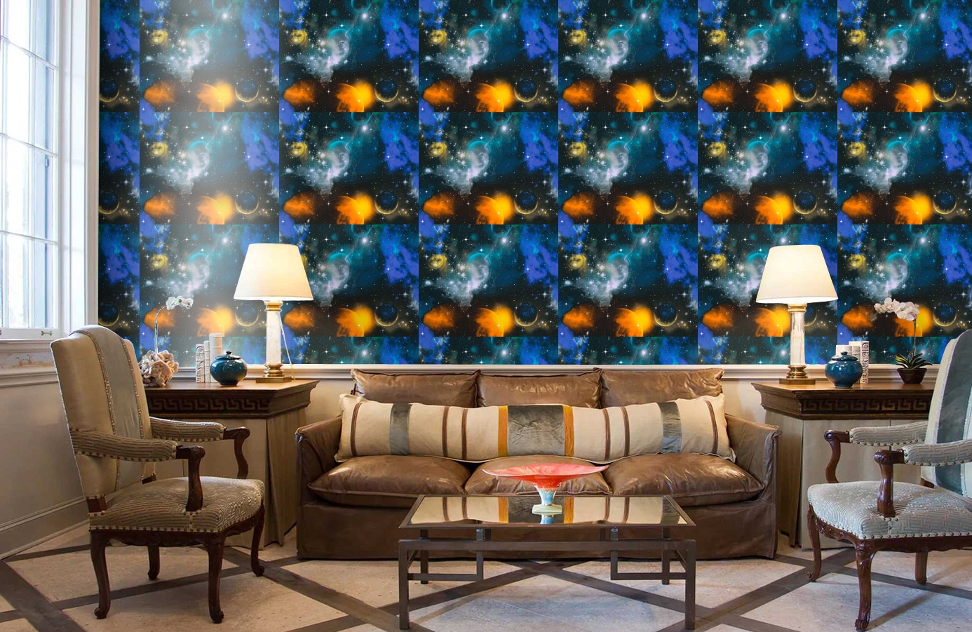 Обои 34066-1 фото в интерьере кабинета