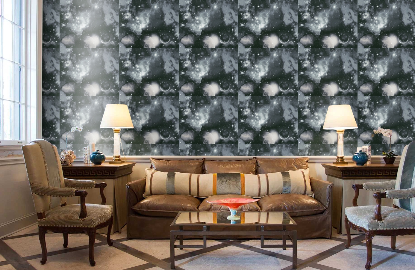 Обои 34066-2 фото в интерьере кабинета