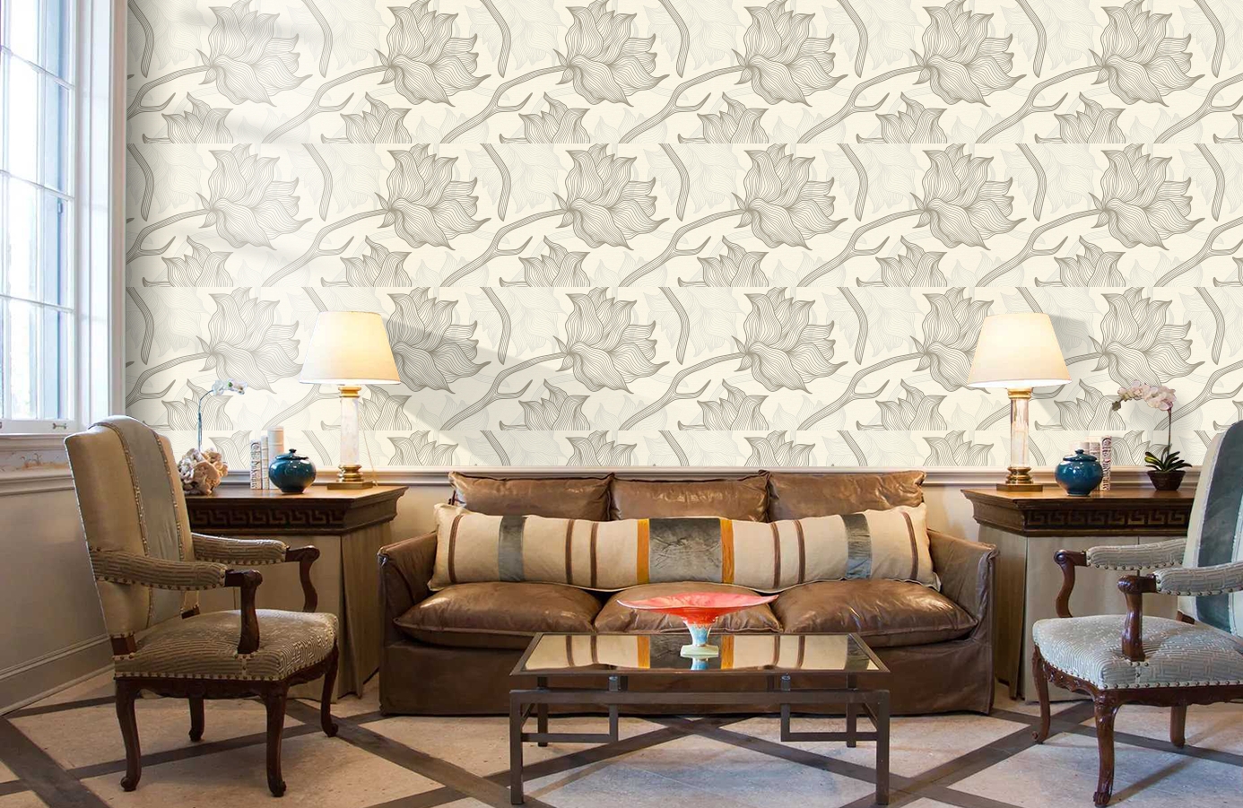 Обои 34089-4 фото в интерьере кабинета