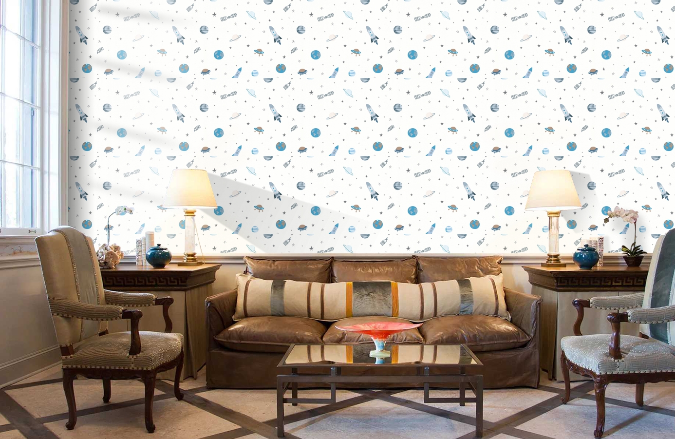 Обои 35828-1 фото в интерьере кабинета