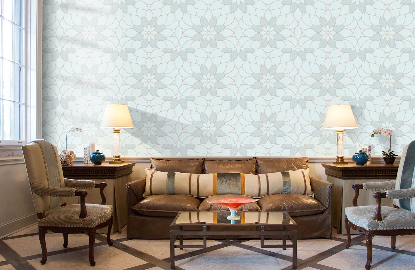 Обои 3617-14 фото в интерьере кабинета