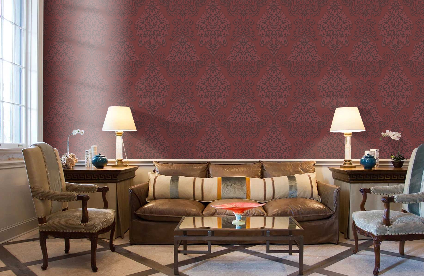 Обои 36898-3 фото в интерьере кабинета