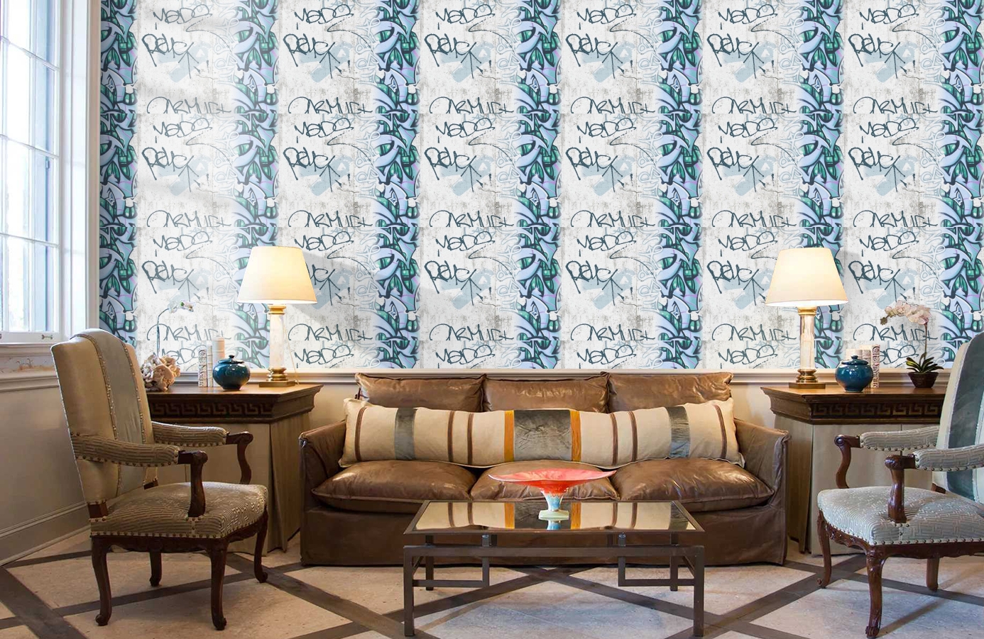 Обои 36986-2 фото в интерьере кабинета