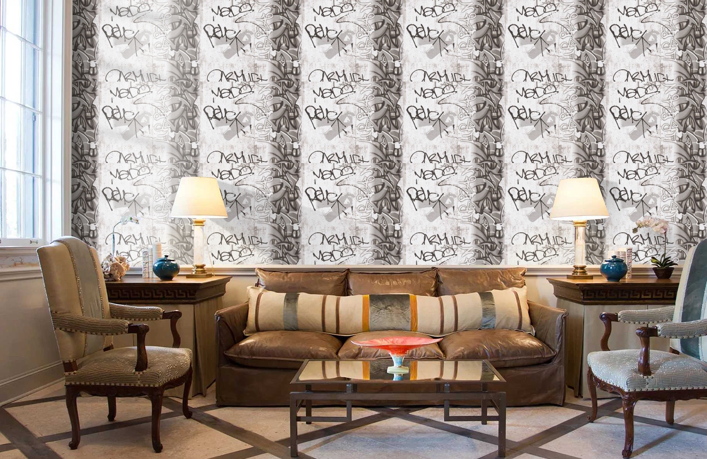 Обои 36986-3 фото в интерьере кабинета