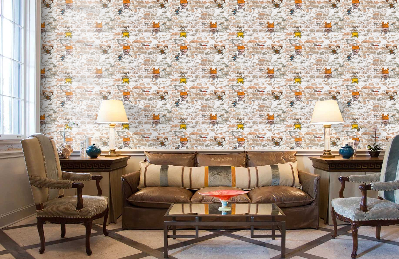 Обои 36987-1 фото в интерьере кабинета