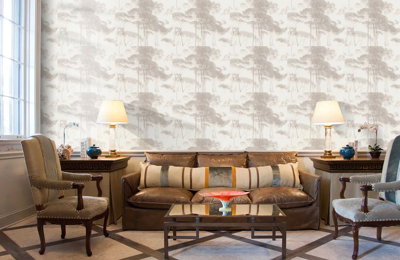 Обои 37651-4 фото в интерьере кабинета