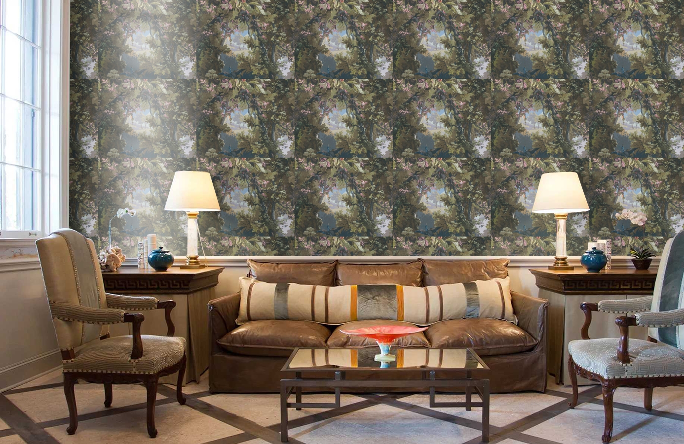 Обои 37652-2 фото в интерьере кабинета