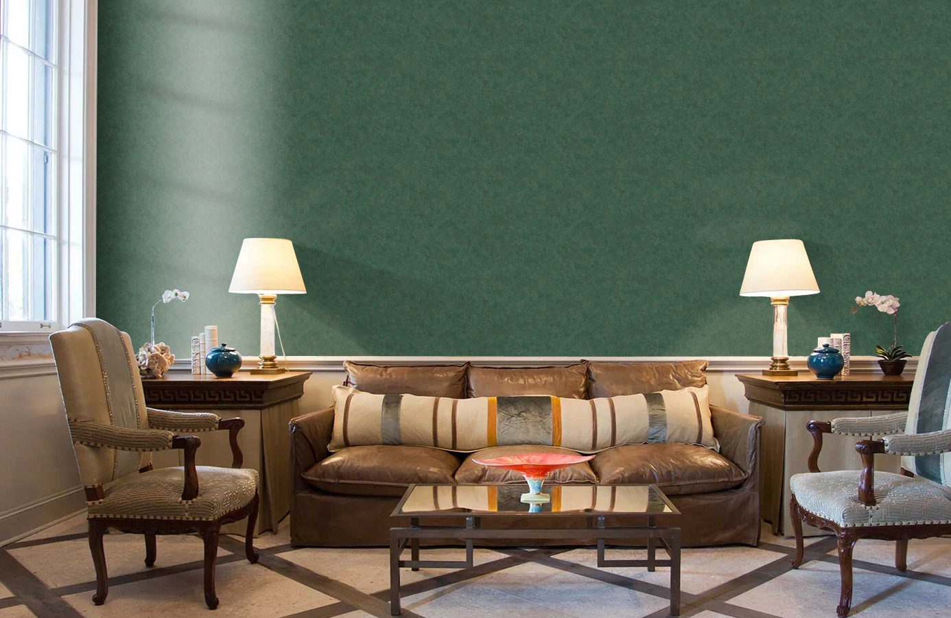 Обои 37655-8 фото в интерьере кабинета