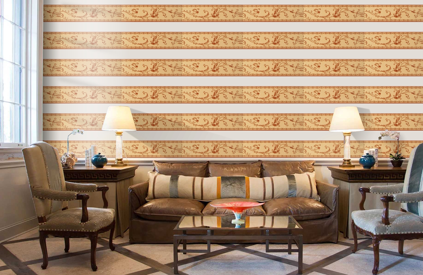 Обои 5288-34 фото в интерьере кабинета