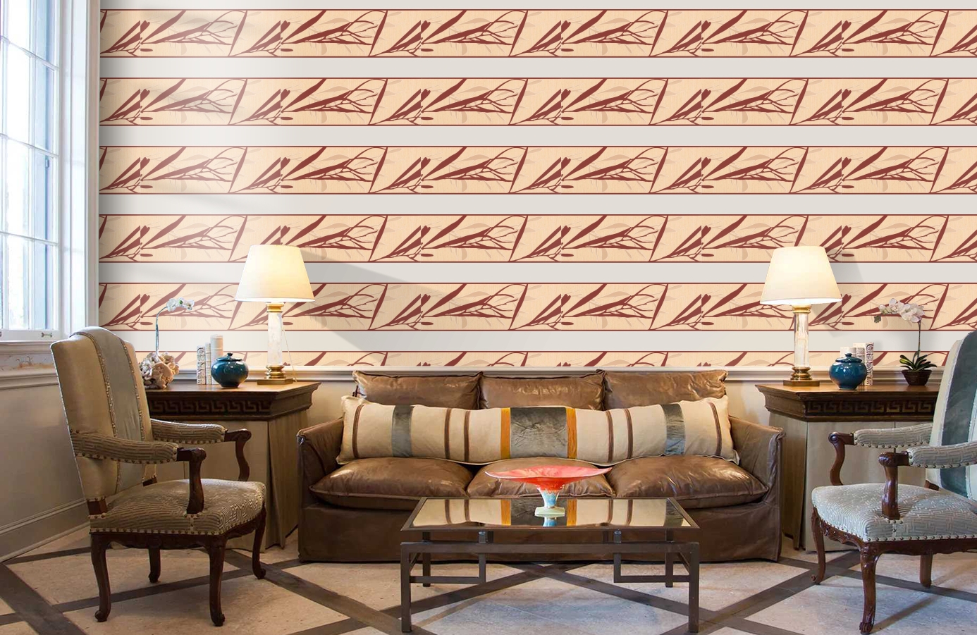 Обои 5494-33 фото в интерьере кабинета